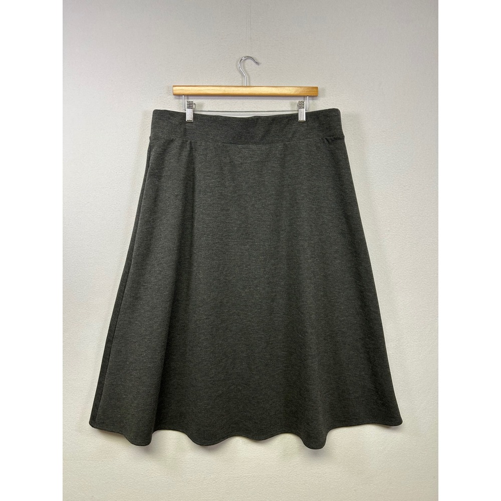 Minimalist Dana Buchman Womens‎ XL Gray A-Line Jersey Midi Skirt